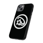 Positivestar Phone Case — Black Gloss Tough Case with White Shooting Star Logo