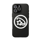 Positivestar Phone Case — Black Gloss Tough Case with White Shooting Star Logo
