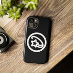 Positivestar Phone Case — Black Gloss Tough Case with White Shooting Star Logo