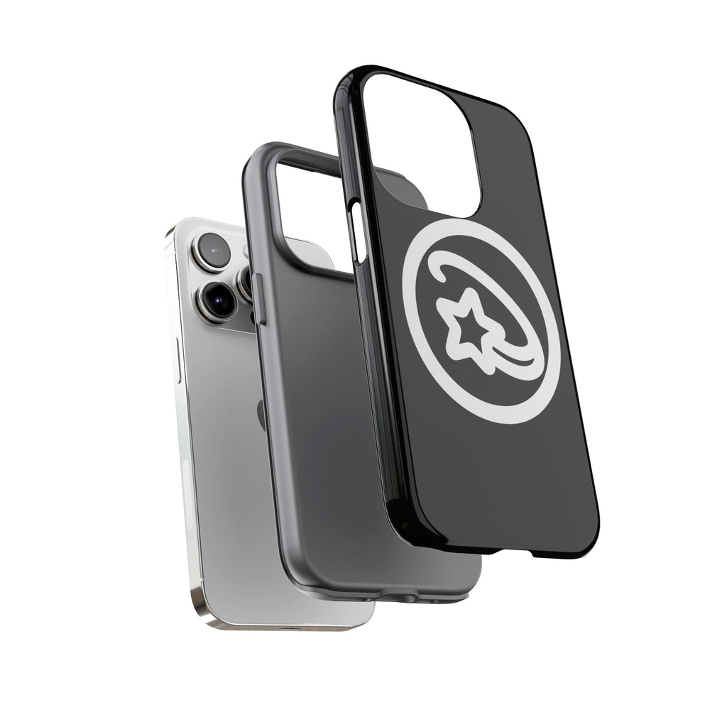 Positivestar Phone Case — Black Gloss Tough Case with White Shooting Star Logo
