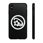 Positivestar Phone Case — Black Gloss Tough Case with White Shooting Star Logo