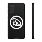 Positivestar Phone Case — Black Gloss Tough Case with White Shooting Star Logo