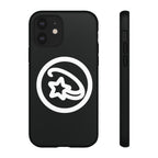 Positivestar Phone Case — Black Gloss Tough Case with White Shooting Star Logo