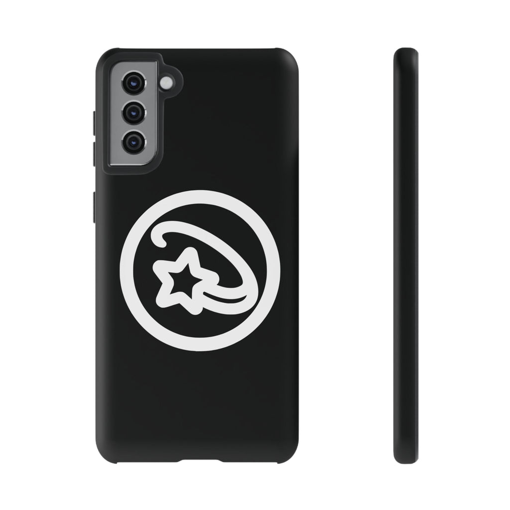 Positivestar Phone Case — Black Gloss Tough Case with White Shooting Star Logo