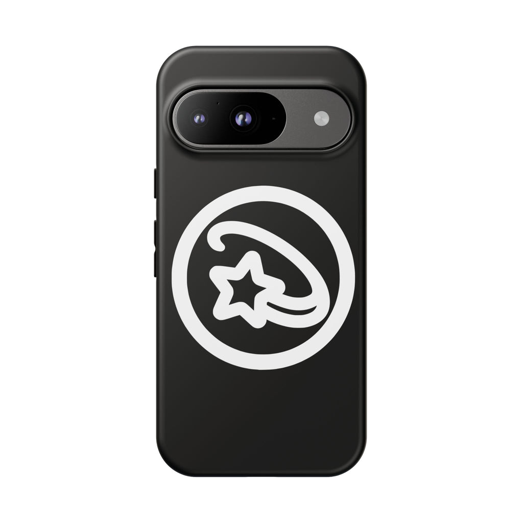 Positivestar Phone Case — Black Gloss Tough Case with White Shooting Star Logo