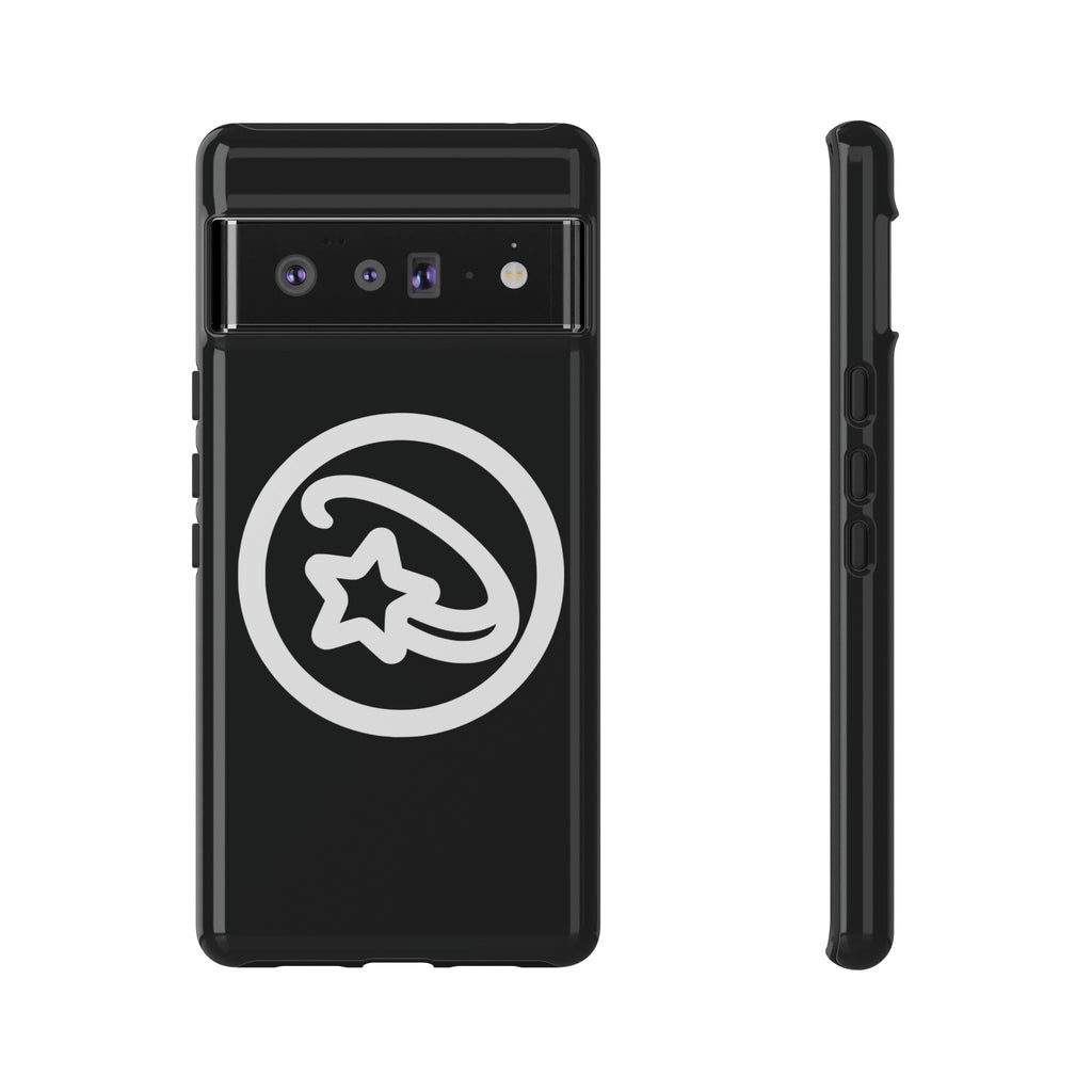 Positivestar Phone Case — Black Gloss Tough Case with White Shooting Star Logo