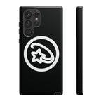 Positivestar Phone Case — Black Gloss Tough Case with White Shooting Star Logo