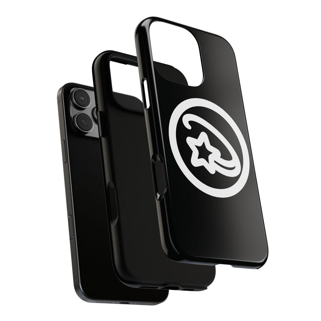 Positivestar Phone Case — Black Gloss Tough Case with White Shooting Star Logo