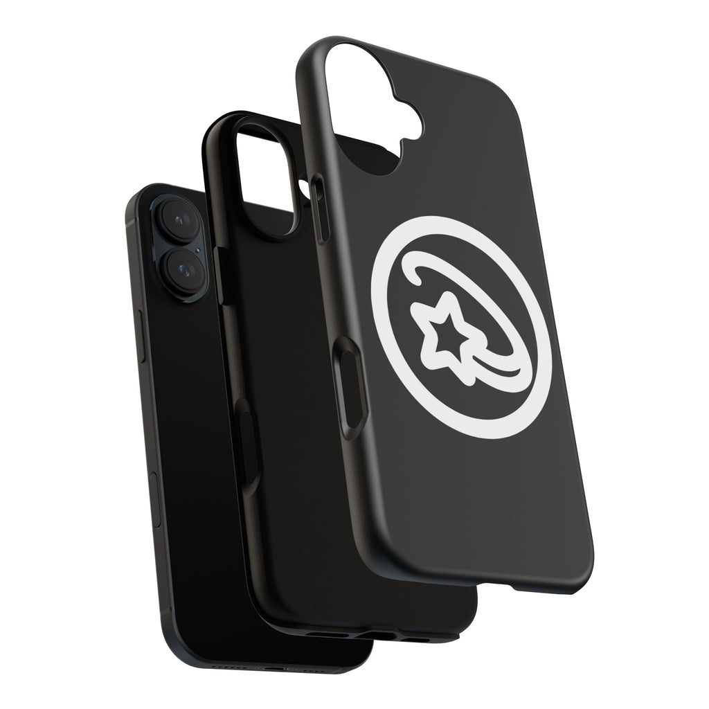 Positivestar Phone Case — Black Gloss Tough Case with White Shooting Star Logo