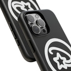 Positivestar Phone Case — Black Gloss Tough Case with White Shooting Star Logo