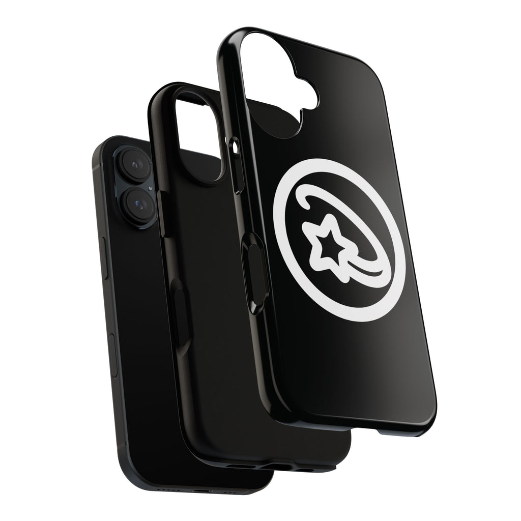 Positivestar Phone Case — Black Gloss Tough Case with White Shooting Star Logo