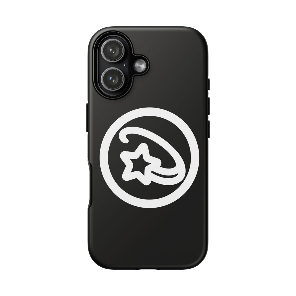 Positivestar Phone Case — Black Gloss Tough Case with White Shooting Star Logo