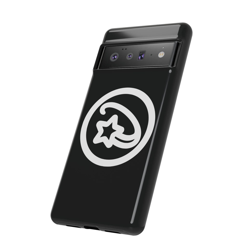 Positivestar Phone Case — Black Gloss Tough Case with White Shooting Star Logo