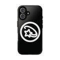 Positivestar Phone Case — Black Gloss Tough Case with White Shooting Star Logo