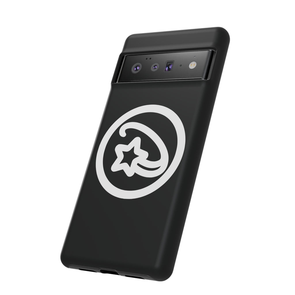 Positivestar Phone Case — Black Gloss Tough Case with White Shooting Star Logo