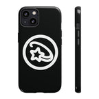 Positivestar Phone Case — Black Gloss Tough Case with White Shooting Star Logo