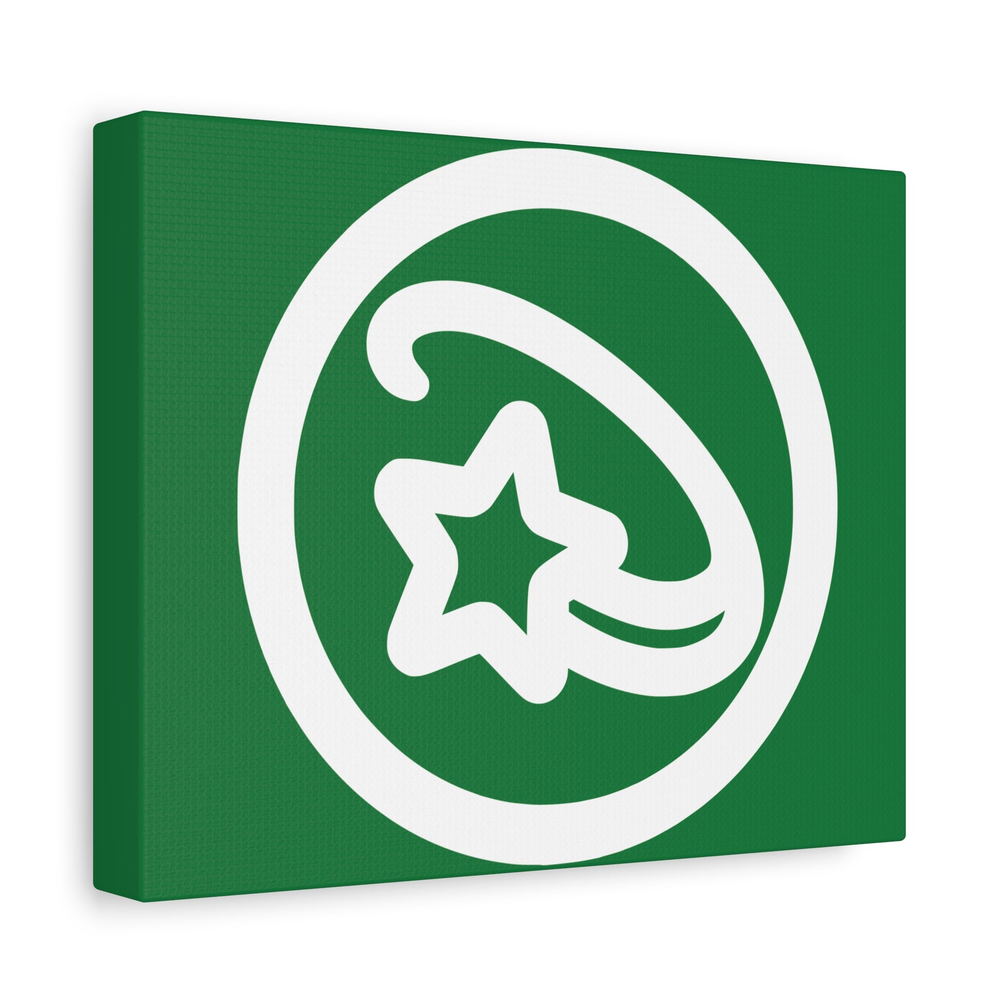 Shooting Star Canvas Print - Green Matte Stretched Wall Art