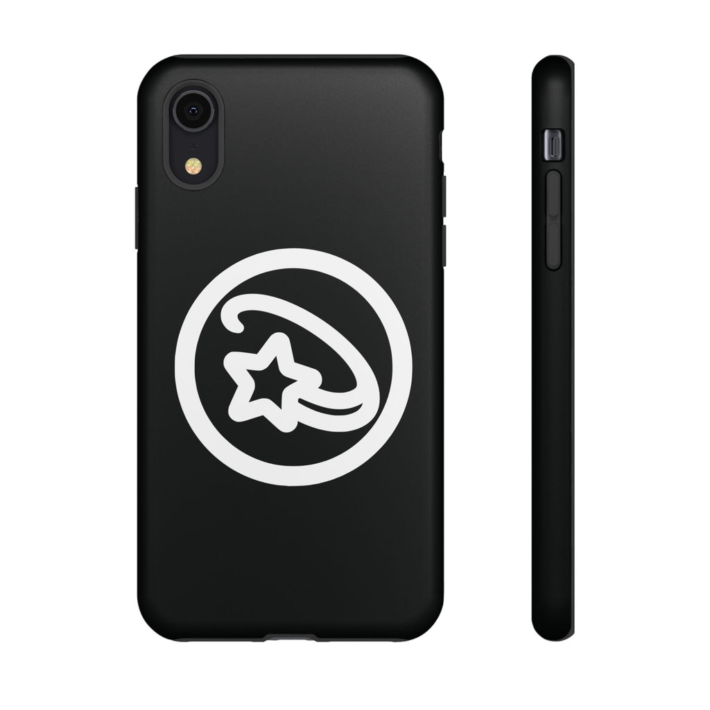 Positivestar Phone Case — Black Gloss Tough Case with White Shooting Star Logo