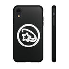 Positivestar Phone Case — Black Gloss Tough Case with White Shooting Star Logo
