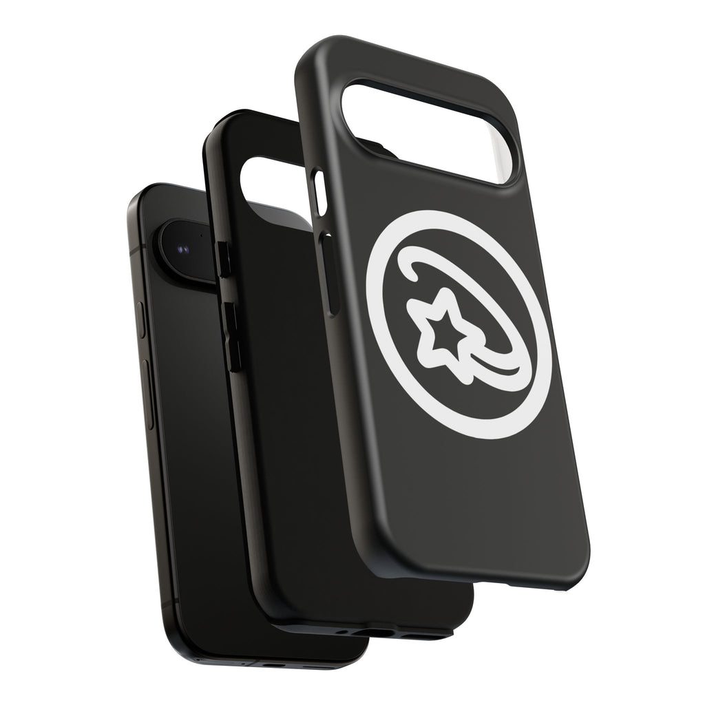 Positivestar Phone Case — Black Gloss Tough Case with White Shooting Star Logo